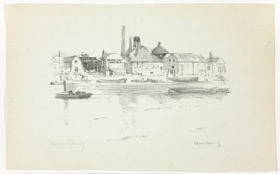 Battersea do rio, maré baixa de Theodore Roussel