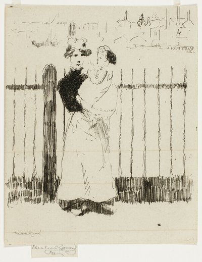 Emma e seu bebê, Chelsea Embankment de Theodore Roussel