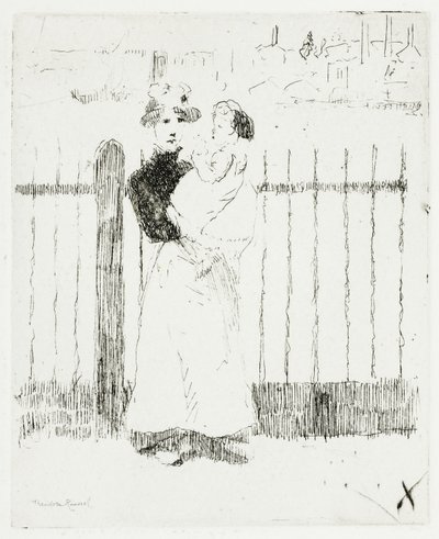 Emma e o seu bebé, Chelsea Embankment de Theodore Roussel