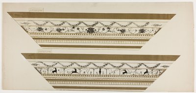 Moldura com padrão de veado e flores, secção superior da moldura de Theodore Roussel