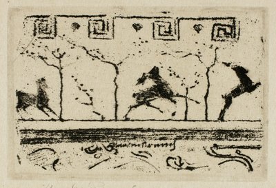 Veados, um estudo para a decoração de uma moldura (terceira versão) de Theodore Roussel