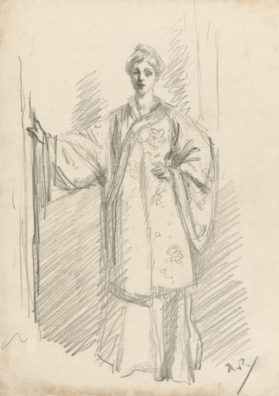 Figura em pé em um vestido chinês de Theodore Roussel