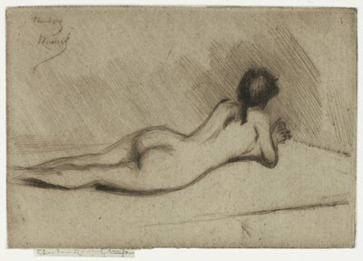 Estudo do nu de uma menina deitada de Theodore Roussel