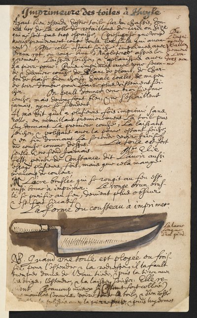 Faca de escorva (ilustração) de Theodore Turquet de Mayerne