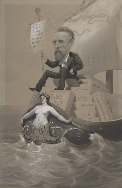 Samuel P. Avery transportando seus tesouros através do mar, c. 1875-80. de Theodore Wust