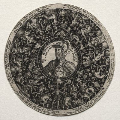 Design para um prato com medalhões, c. 1558 de Theodore de Bry