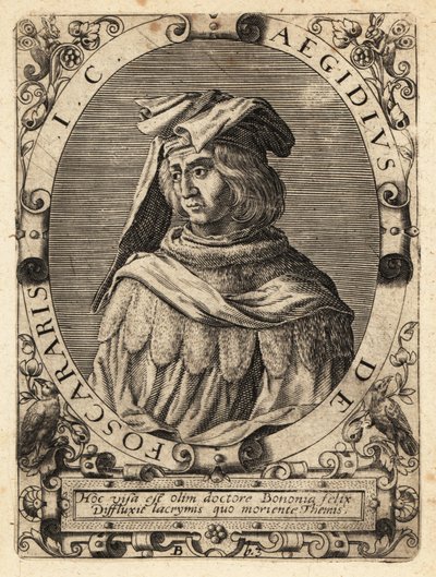 Egidio Foscherari, d.1289, jurista italiano. de Theodore de Bry