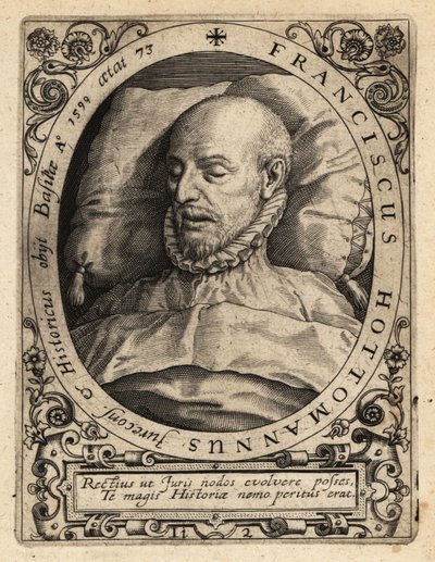 François Hotman, no seu leito de morte de Theodore de Bry