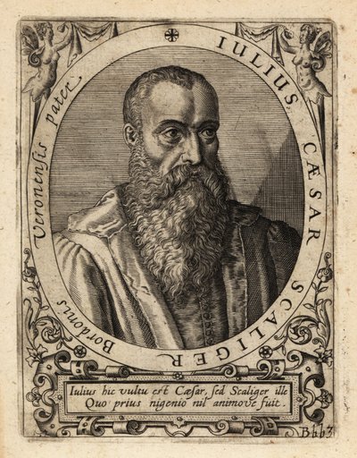 Giulio Cesare della Scala, estudioso italiano. de Theodore de Bry