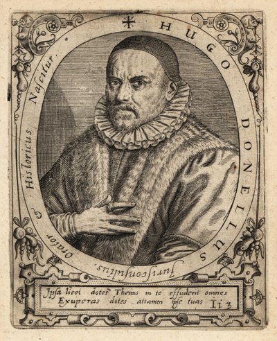 Hugues Doneau, professor de direito francês. de Theodore de Bry