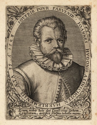 Jan Huyghen van Linschoten, comerciante protestante holandês. de Theodore de Bry