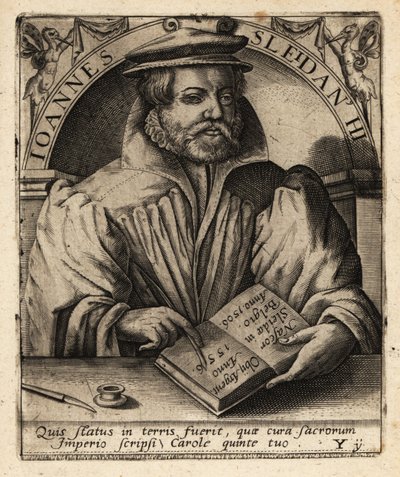 Johannes Sleidan, historiador luxemburguês. de Theodore de Bry