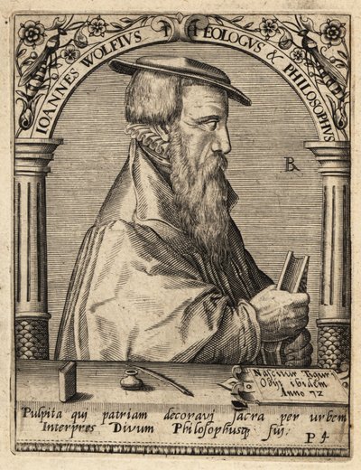 Johannes Wolf, c.1521-1572, teólogo suíço reformado. de Theodore de Bry