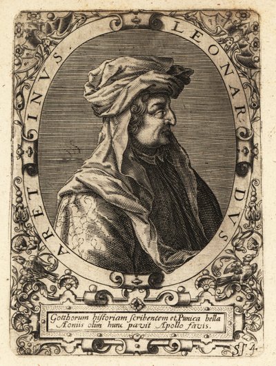 Leonardo Bruni, humanista italiano, historiador e estadista. de Theodore de Bry