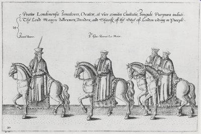 Lord Mayor e Vereadores no cortejo fúnebre de Sir Philip Sidney no caminho para a Catedral de St. Pauls, 1587 de Theodore de Bry