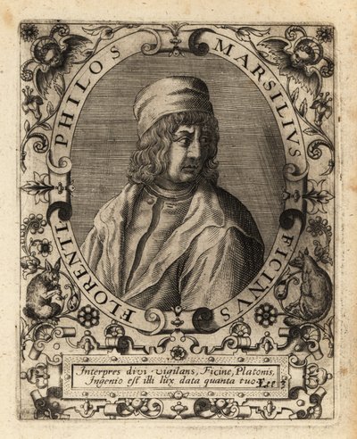 Marsilio Ficino, estudioso italiano. de Theodore de Bry
