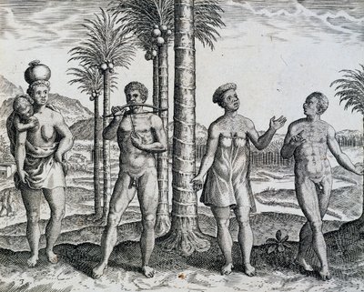Etiópia nativa, da obra India Orientalis gravada por Theodor de Bry (1528-1598), África de Theodore de Bry