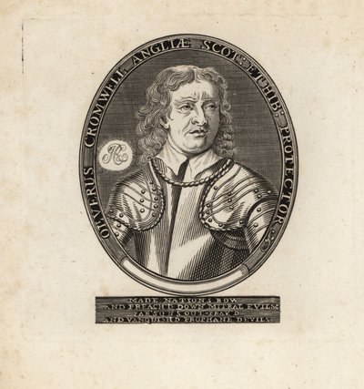 Retrato oval de Oliver Cromwell, Lorde Protector. de Theodore de Bry