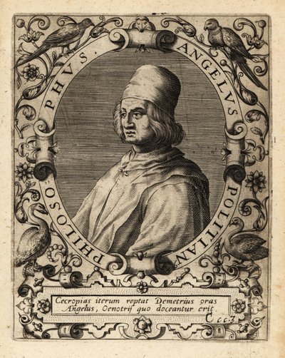 Poliziano, estudioso clássico italiano. de Theodore de Bry