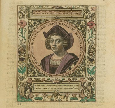 Retrato de Cristóvão Colombo, 1595. de Theodore de Bry