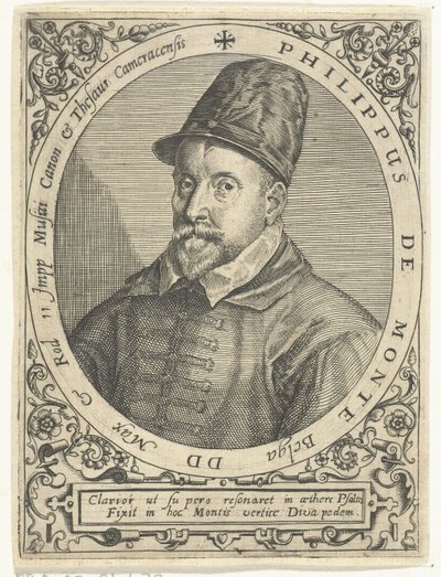 Retrato do compositor Philippe de Monte (1521-1603) de Theodore de Bry