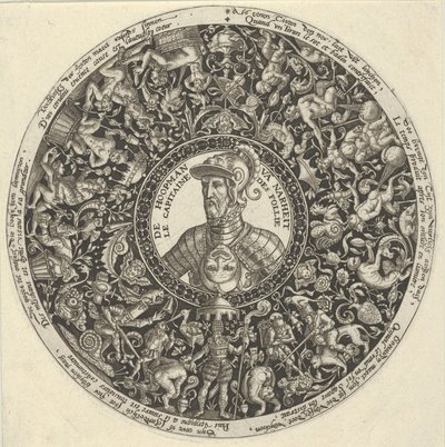 Retrato do Duque de Alva, de uma série de desenhos Tazza, ca. 1588. de Theodore de Bry
