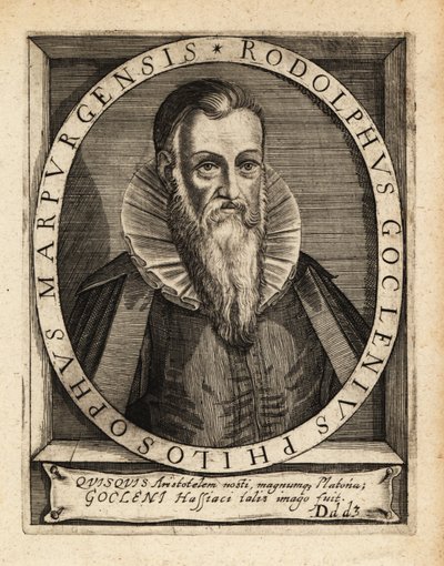 Rudolph Goclenius o Ancião, filósofo escolástico alemão. de Theodore de Bry