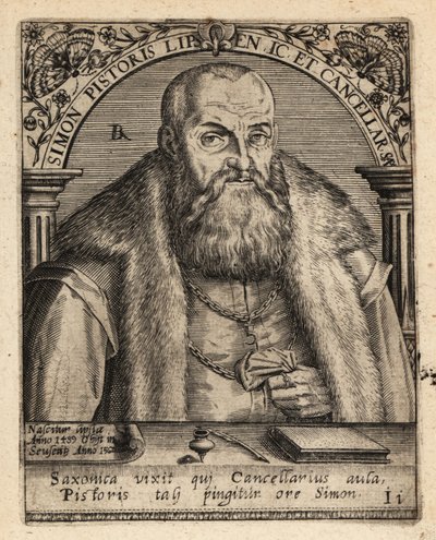 Simon Pistoris, o mais novo, jurista alemão. de Theodore de Bry