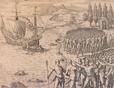 A chegada dos portugueses ao Peru de Theodore de Bry