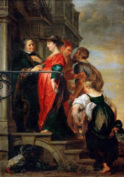 La Visitation de la Vierge Marie - A Visitação da Santíssima Virgem Maria, de Thulden, Theodoor, van (1606-1669). Óleo sobre tela, antes de 1669. Dimensão : 205x144 cm. Museu de História da Arte, Vienne de Theodore van Thulden