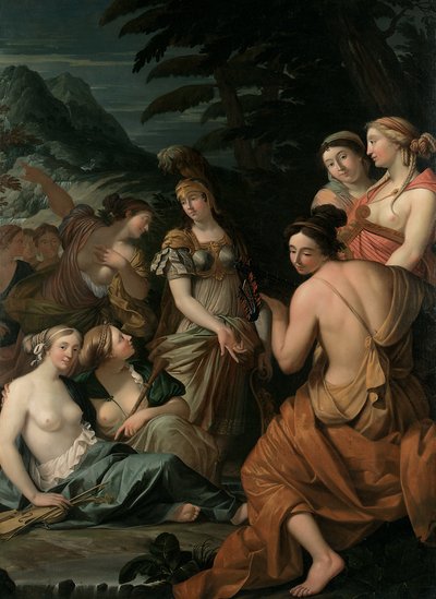 Minerva e as Musas no Monte Helicon, 1675 de Theodorus van der Schuer