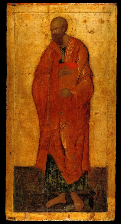 O apóstolo Paulo. Ícone da Deesis Iconostasis, último quartel do século XIV de Theophanes the Greek