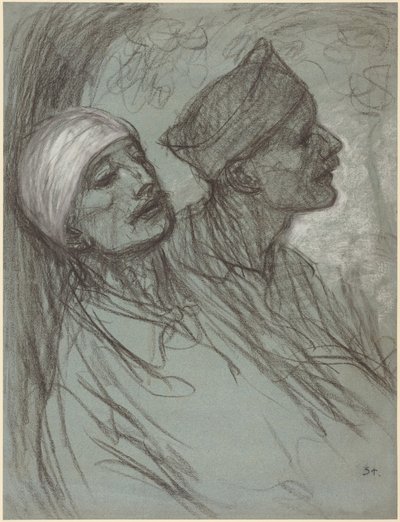 Um soldado ferido e o seu camarada de Théophile Alexandre Steinlen