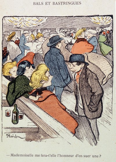 Balsas e Bastringues: Será que a Miss vai dar-me a honra de suar um? Em "In Life", por Steinlen de Théophile Alexandre Steinlen