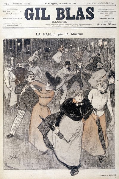 Desenho de Steinlen em Gil Blas, 6/12/1891. de Théophile Alexandre Steinlen