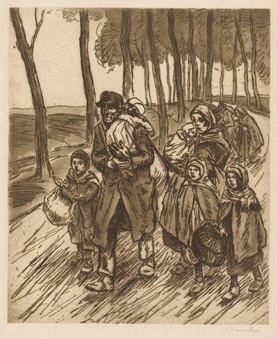 Família de refugiados de Théophile Alexandre Steinlen