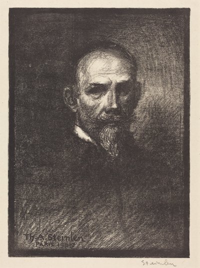 Autorretrato (Steinlen de frente, cabeça para a direita) de Théophile Alexandre Steinlen