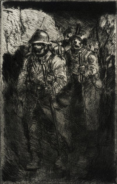 Soldados a caminhar de Théophile Alexandre Steinlen