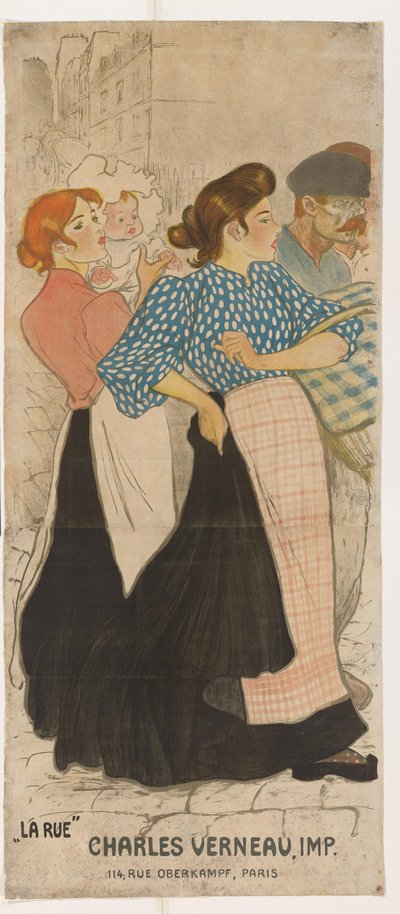Duas mulheres e um homem na rua de Théophile Alexandre Steinlen