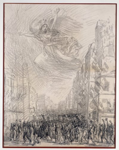 Victory ou Marseillaise Allegorie. Desenho de Theophile Alexandre Steinlen (1859-1923) 1915 Paris. B.N. de Théophile Alexandre Steinlen