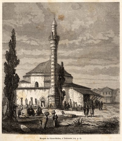 A mesquita de Giaour-Meidan (Giaour Meidan) em Trebizonde (actual Trabzon, na costa do Mar Negro, Turquia), que foi outrora uma igreja bizantina, gravada após um desenho do narrador, ilustrando uma viagem ao Lazistão e à Arménia, de 1869, por de Theophile Louis Deyrolle