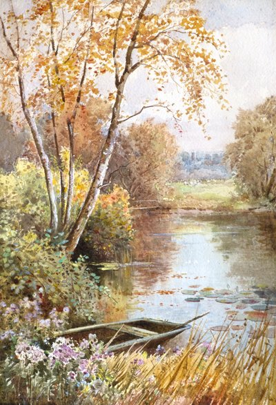 outono no rio Ouse (aguarela) de Theresa Sylvester Stannard