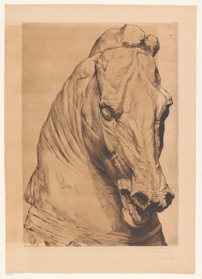 Cabeça de unicórnio de uma estátua antiga de Thiebautz (signed by artist)