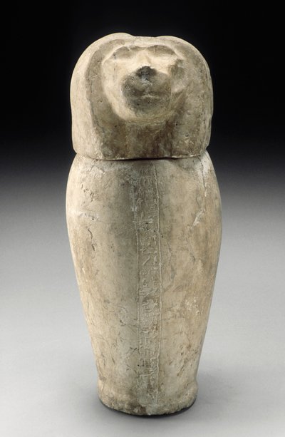 Frasco Canópico com Cabeça Cinocefálica (calcário) de Third Intermediate Period Egyptian