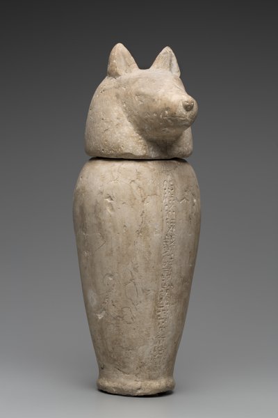 Frasco Canópico com Cabeça de Chacal (calcário) de Third Intermediate Period Egyptian