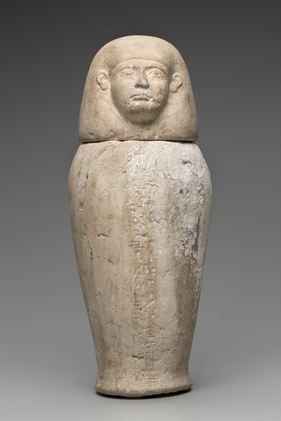 Frasco Canopic com Cabeça de Homem (calcário) de Third Intermediate Period Egyptian