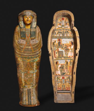 Caixão de Nesykhonsu, Tebas, final do 21º ao início da 22ª dinastia de Third Intermediate Period Egyptian