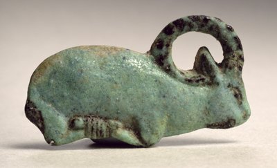 Depósito de fundação ibex treliçada (faiança) de Third Intermediate Period Egyptian