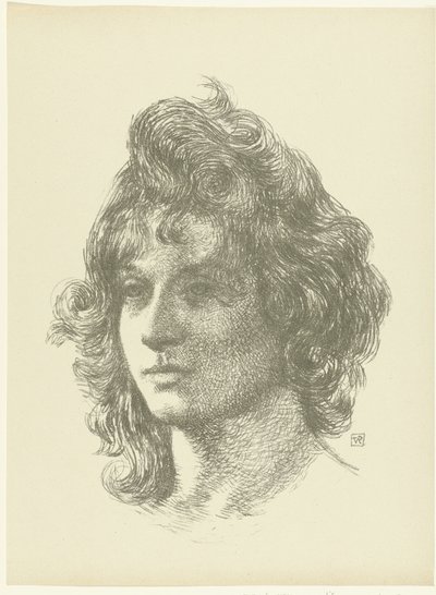 Portret van jonge vrouw Estudo da cabeça de uma jovem O Julgamento (título da série) de Théo van Rysselberghe