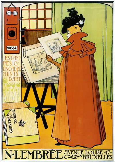 Cartaz publicitário da loja de arte Lembree em Bruxelas de Théo van Rysselberghe